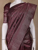 Burgundy Floral Woven Pure Kanchipuram Silk Saree - Diadem