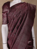 Burgundy Floral Woven Pure Kanchipuram Silk Saree - Diadem
