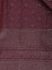Burgundy Floral Woven Pure Kanchipuram Silk Saree - Diadem