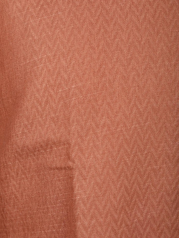 Burnt Copper Zig-Zag Design Cotton Kurta - Diadem