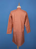 Burnt Copper Zig-Zag Design Cotton Kurta - Diadem