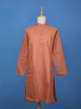 Burnt Copper Zig-Zag Design Cotton Kurta - Diadem
