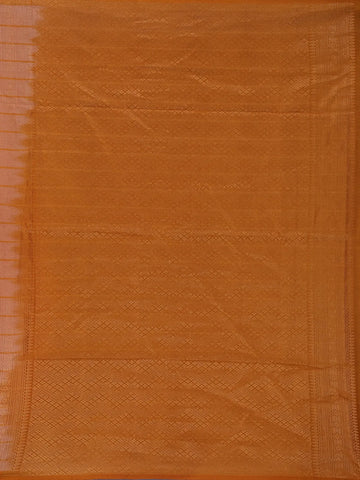 Burnt Orange Checked Design Woven Silk Saree - Diadem