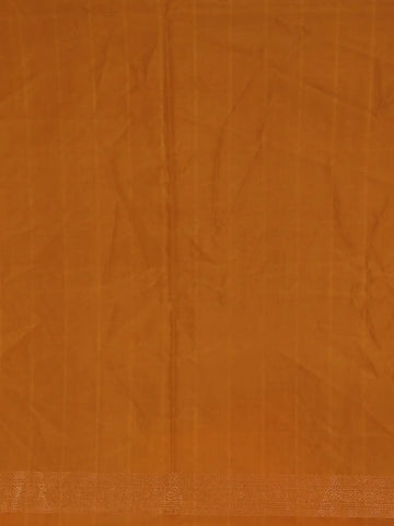 Burnt Orange Checked Design Woven Silk Saree - Diadem