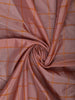 Burnt Orange Checked Design Woven Silk Saree - Diadem