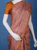 Burnt Orange Checked Design Woven Silk Saree - Diadem