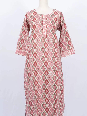 Pink Straight Cut Salwar Suit for Girls Adorned with Ogee Prints - Diadem