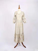 Beige Maxi Dress Adorned with Floral Prints - Diadem