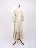 Beige Maxi Dress Adorned with Floral Prints - Diadem