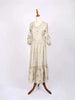 Beige Maxi Dress Adorned with Floral Prints - Diadem