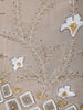 Champagne Beige Floral Sequins Embellished Crepe Skirt - Diadem
