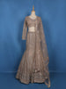 Champagne Beige Sequins Embroidered Mermaid Net Lehenga With Dupatta