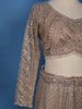 Champagne Beige Sequins Embroidered Mermaid Net Lehenga With Dupatta