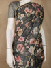 Charcoal Grey Floral Printed Tussar Silk Saree - Diadem