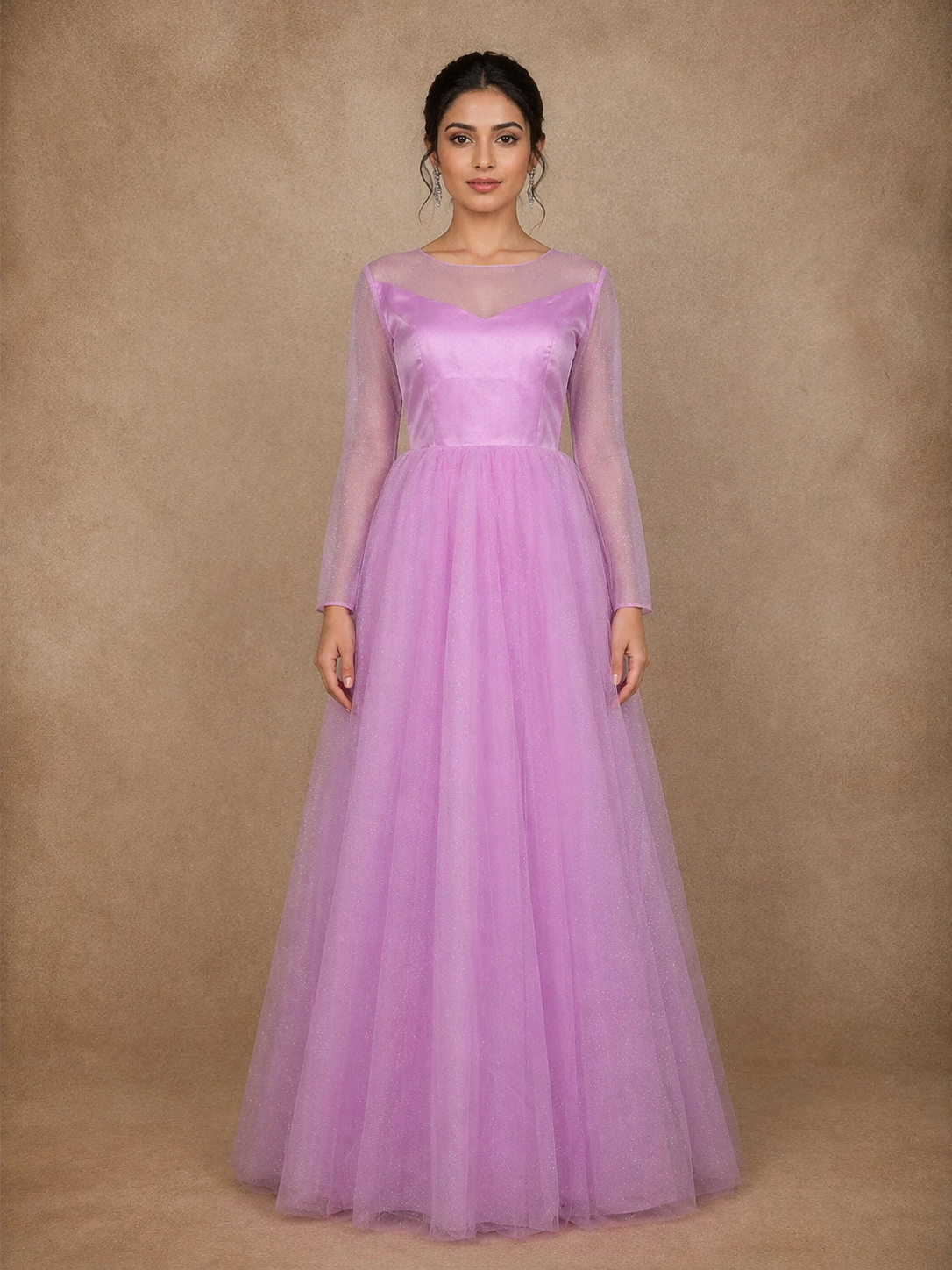 slim fit dress slacks Light Purple Short Sleeve Sequin Top Tulle Dress – Aquarius Brand main image 1