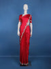 Classic Bridal Red Stone Embellishment Satin Saree - Diadem