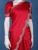 Classic Bridal Red Stone Embellishment Satin Saree - Diadem