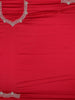 Classic Bridal Red Stone Embellishment Satin Saree - Diadem