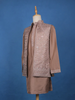 Cocoa Brown Floral Embroidered Brocade Kurta Pyjama - Diadem