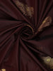 Coffee Brown Cow Motif Woven Semi Soft Silk Saree