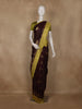 Coffee Brown Cow Motif Woven Semi Soft Silk Saree