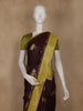 Coffee Brown Cow Motif Woven Semi Soft Silk Saree