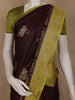 Coffee Brown Cow Motif Woven Semi Soft Silk Saree