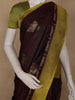 Coffee Brown Cow Motif Woven Semi Soft Silk Saree