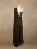 Coffee Brown Embroidery Georgette Ready To Wear Saree with Designer Blouse - Diadem
