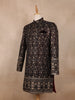 Coffee Brown  Floral Designed Velvet Sherwani Suit