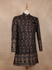 Coffee Brown  Floral Designed Velvet Sherwani Suit