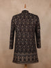 Coffee Brown  Floral Designed Velvet Sherwani Suit