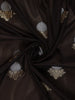 Coffee Brown Floral Motif Design Semi Banarasi Silk Saree