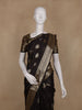 Coffee Brown Floral Motif Design Semi Banarasi Silk Saree