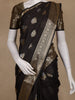 Coffee Brown Floral Motif Design Semi Banarasi Silk Saree