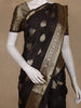 Coffee Brown Floral Motif Design Semi Banarasi Silk Saree