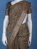 Coffee Brown Floral Design Antique gold zari border Chandheri Cotton Saree - Diadem