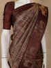 Coffee Brown Peacock Woven Pure Kanchipuram Silk Saree - Diadem