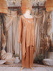 Copper Brown Solid Design Crepe Kaftan Suit