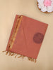 Copper Rust Butta Woven Design Cotton Saree