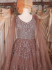 Copper Sequins and Beads Embroidered Design Net Gown