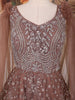 Copper Sequins and Beads Embroidered Design Net Gown