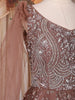 Copper Sequins and Beads Embroidered Design Net Gown