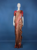 Copper Brown Floral Design Zari Border Silk Saree - Diadem