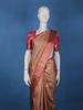 Copper Brown Floral Design Zari Border Silk Saree - Diadem