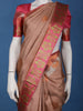 Copper Brown Floral Design Zari Border Silk Saree - Diadem