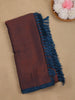 Copper Brown Solid Silk Fancy Saree with Beaded Work Blouse - Diadem