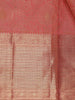 Coral Pink Floral Woven Pure Kanchipuram Silk Saree - Diadem