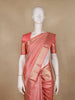 Coral Pink Floral Woven Pure Kanchipuram Silk Saree - Diadem