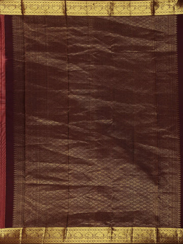 Coral Pink Floral Woven Pure Kanchipuram Silk Saree With Zari Border - Diadem